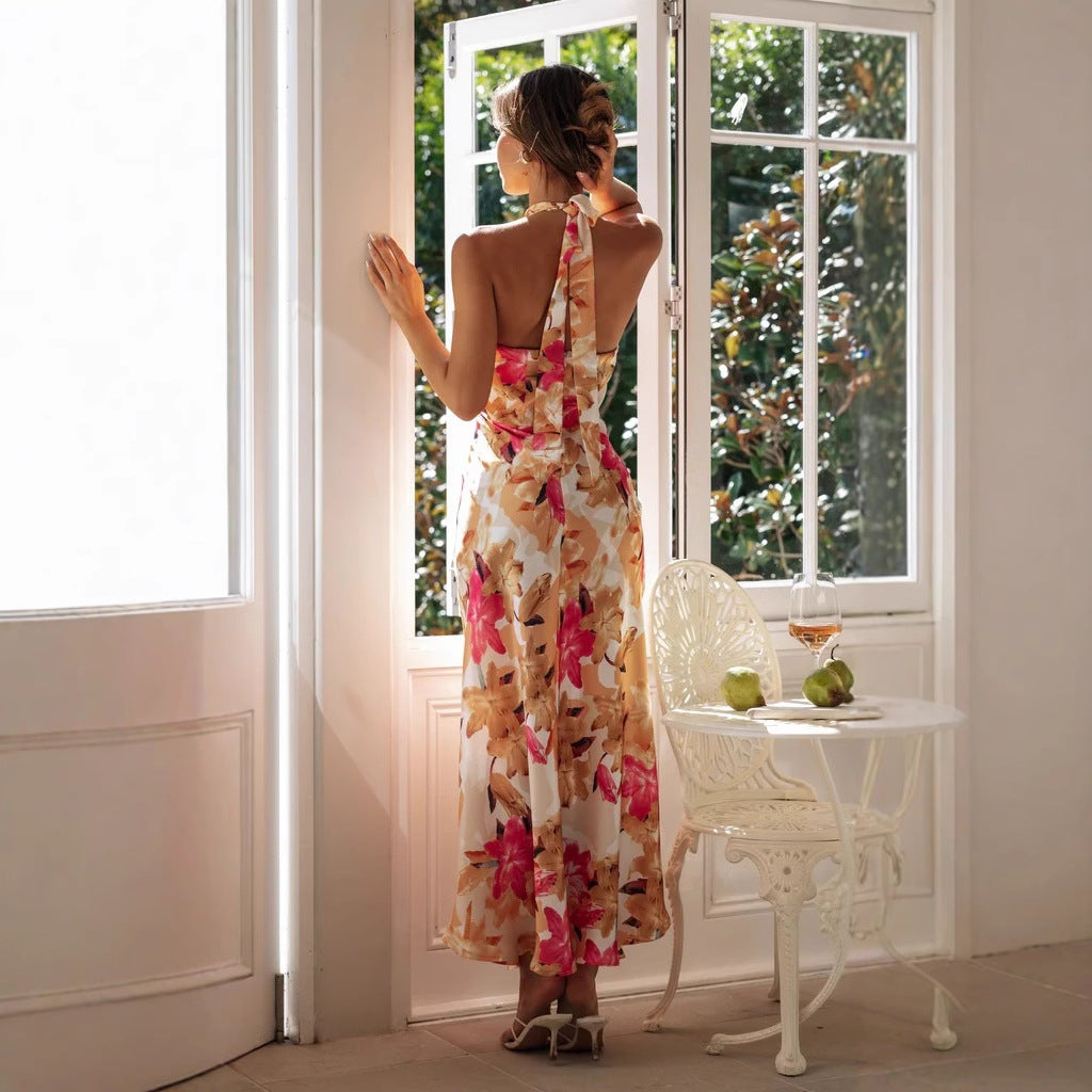 Jana Women’s Dress with Halter Neck and Floral Pattern 1