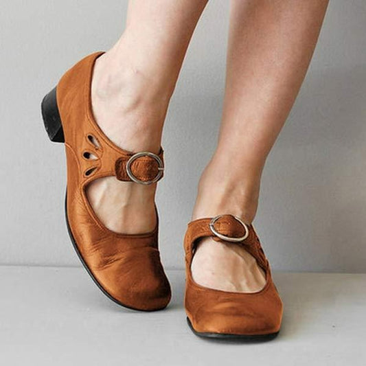 Jana Women’s Spring Shoes with Buckle Straps and Low Heel Design 0