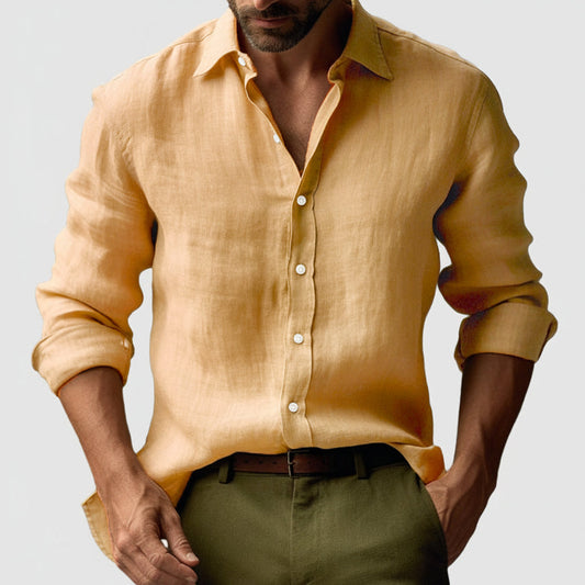 Jasper Men’s Shirt with Vintage Button Design and Structured Collar 0