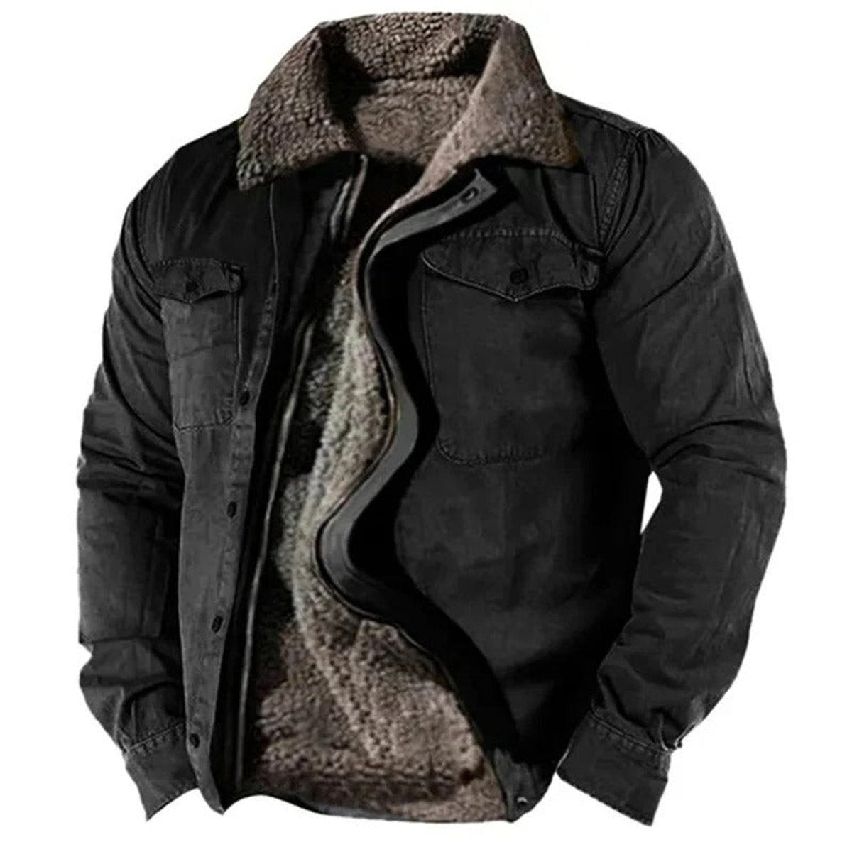 Jaxon Men's Jacket | Sherpa Fleece, Western Style Cardigan 0