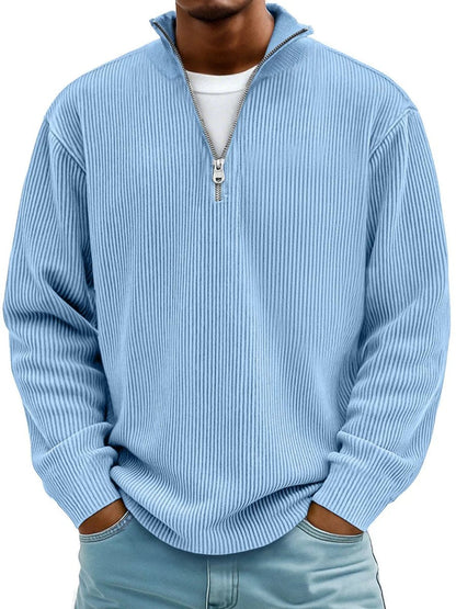 Jaxon Men's Quarter Zip Sweater | Ribbed Knit, Relaxed Fit 0