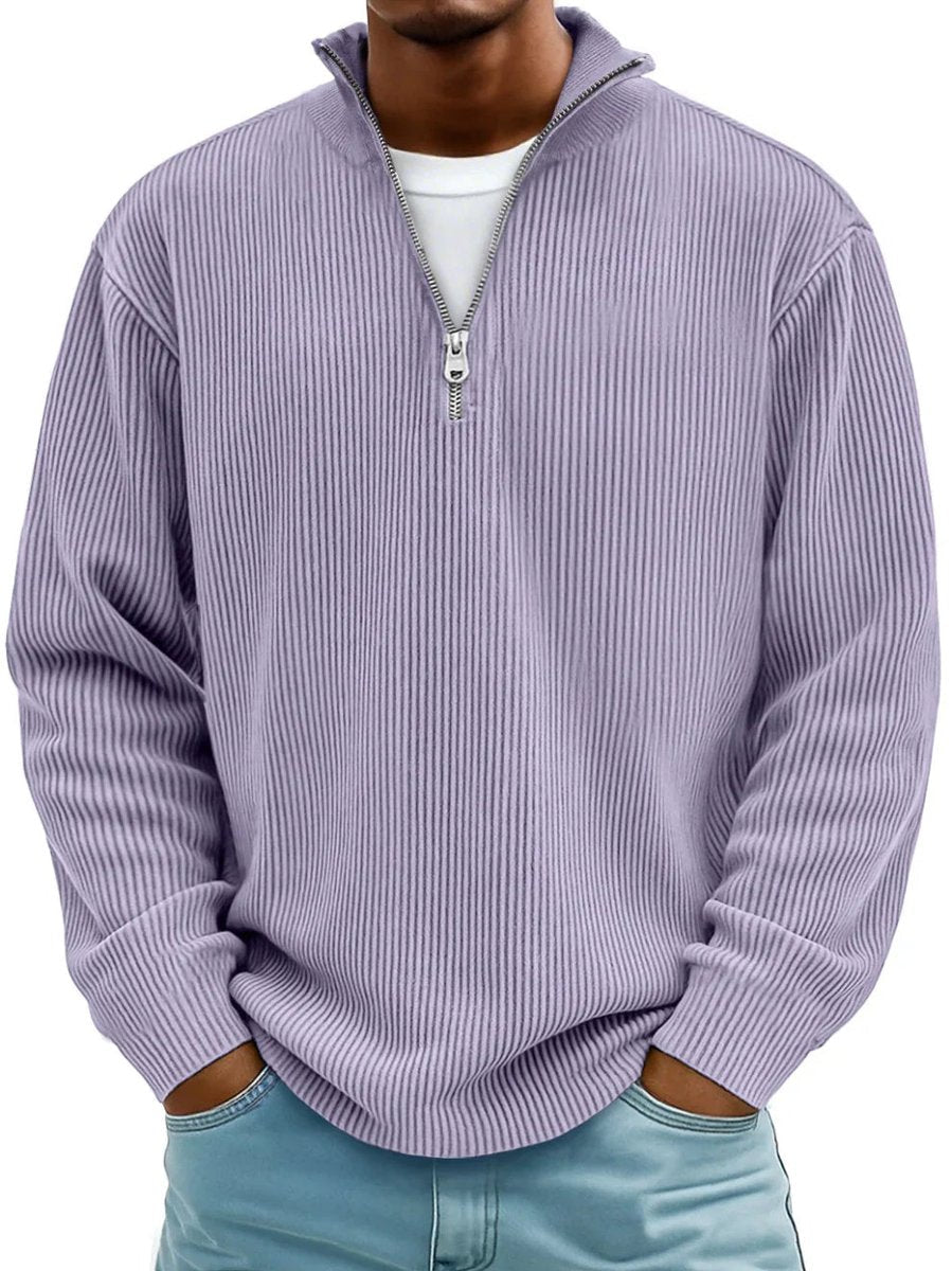 Jaxon Men's Quarter Zip Sweater | Ribbed Knit, Relaxed Fit 2
