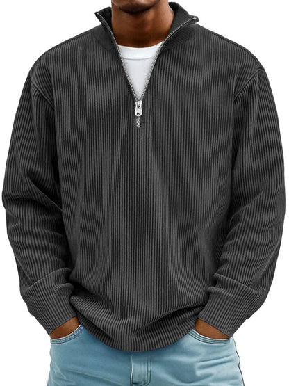Jaxon Men's Quarter Zip Sweater | Ribbed Knit, Relaxed Fit 3