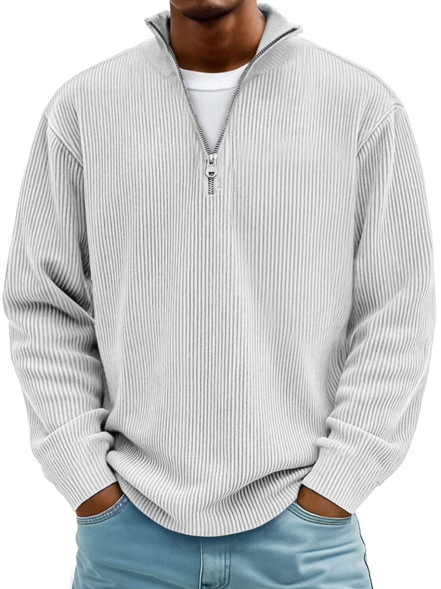 Jaxon Men's Quarter Zip Sweater | Ribbed Knit, Relaxed Fit 4