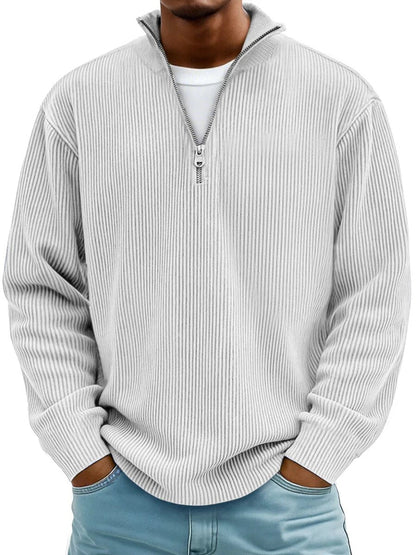 Jaxon Men's Quarter Zip Sweater | Ribbed Knit, Relaxed Fit 4