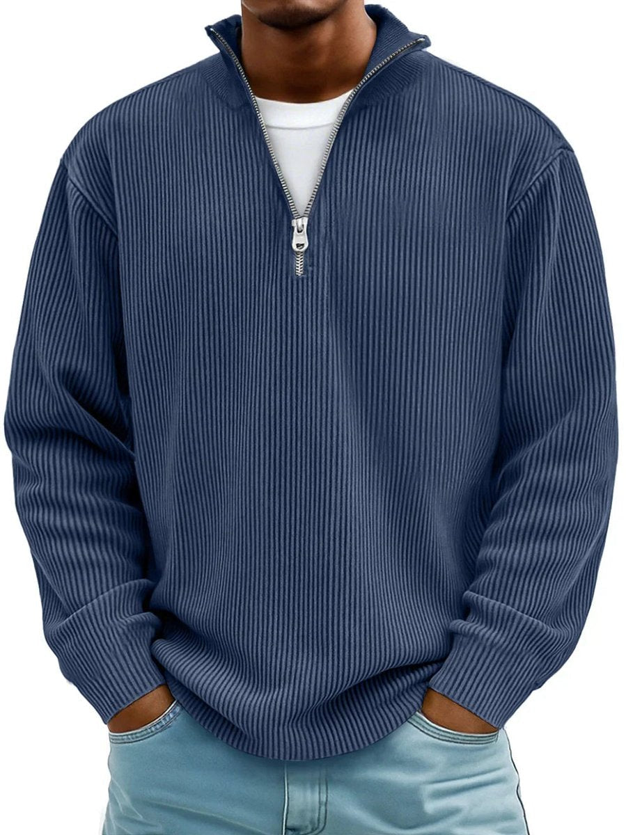 Jaxon Men's Quarter Zip Sweater | Ribbed Knit, Relaxed Fit 5