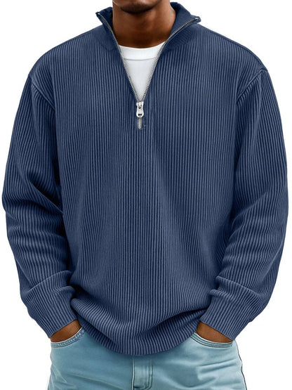Jaxon Men's Quarter Zip Sweater | Ribbed Knit, Relaxed Fit 5