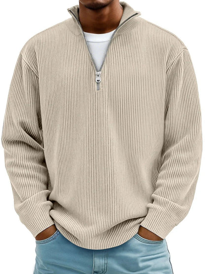 Jaxon Men's Quarter Zip Sweater | Ribbed Knit, Relaxed Fit 6