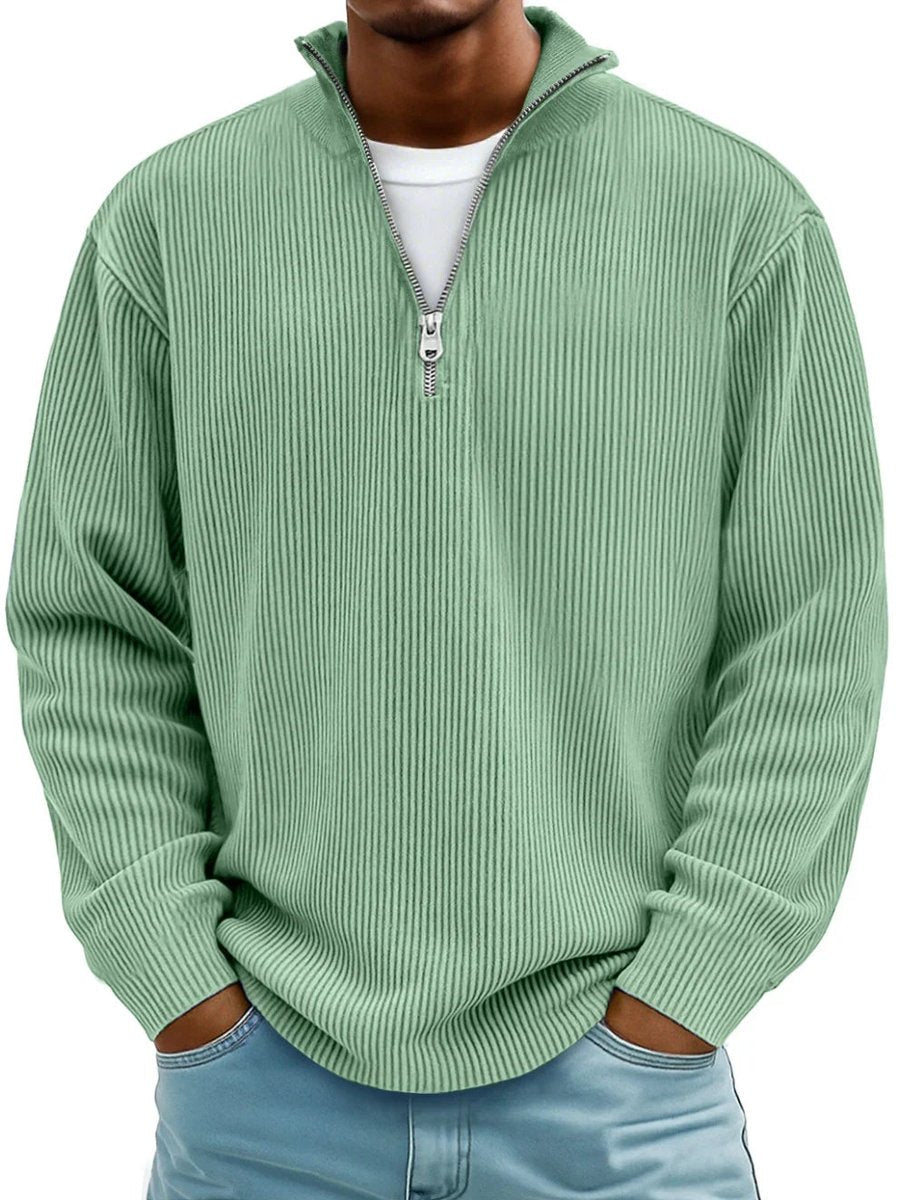 Jaxon Men's Quarter Zip Sweater | Ribbed Knit, Relaxed Fit 7