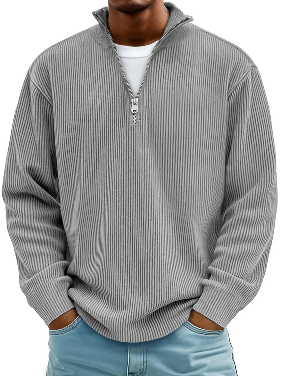 Jaxon Men's Quarter Zip Sweater | Ribbed Knit, Relaxed Fit 8