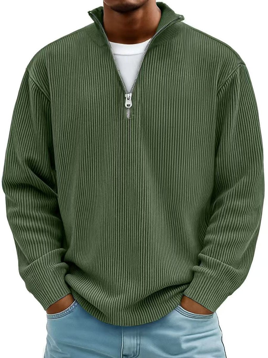 Jaxon Men's Quarter Zip Sweater | Ribbed Knit, Relaxed Fit 9