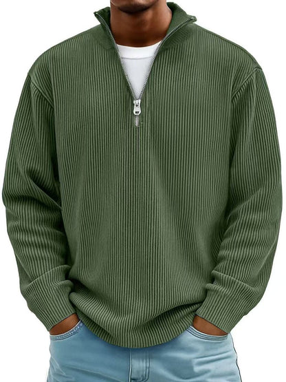 Jaxon Men's Quarter Zip Sweater | Ribbed Knit, Relaxed Fit 9