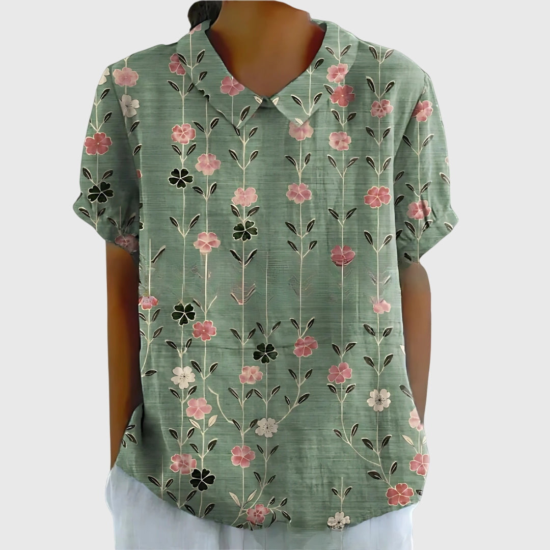 Jenna Women’s Blouse with Floral Design and Lightweight Relaxed Fit 1