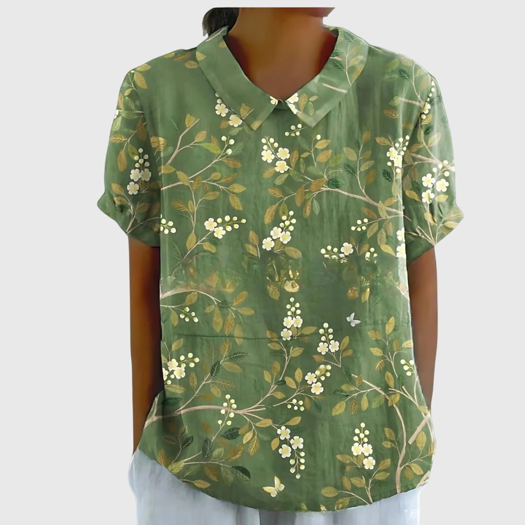 Jenna Women’s Blouse with Floral Design and Lightweight Relaxed Fit 10