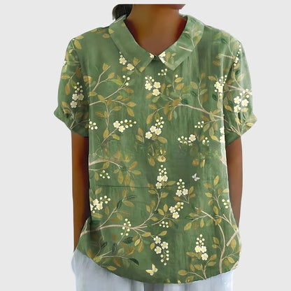 Jenna Women’s Blouse with Floral Design and Lightweight Relaxed Fit 10