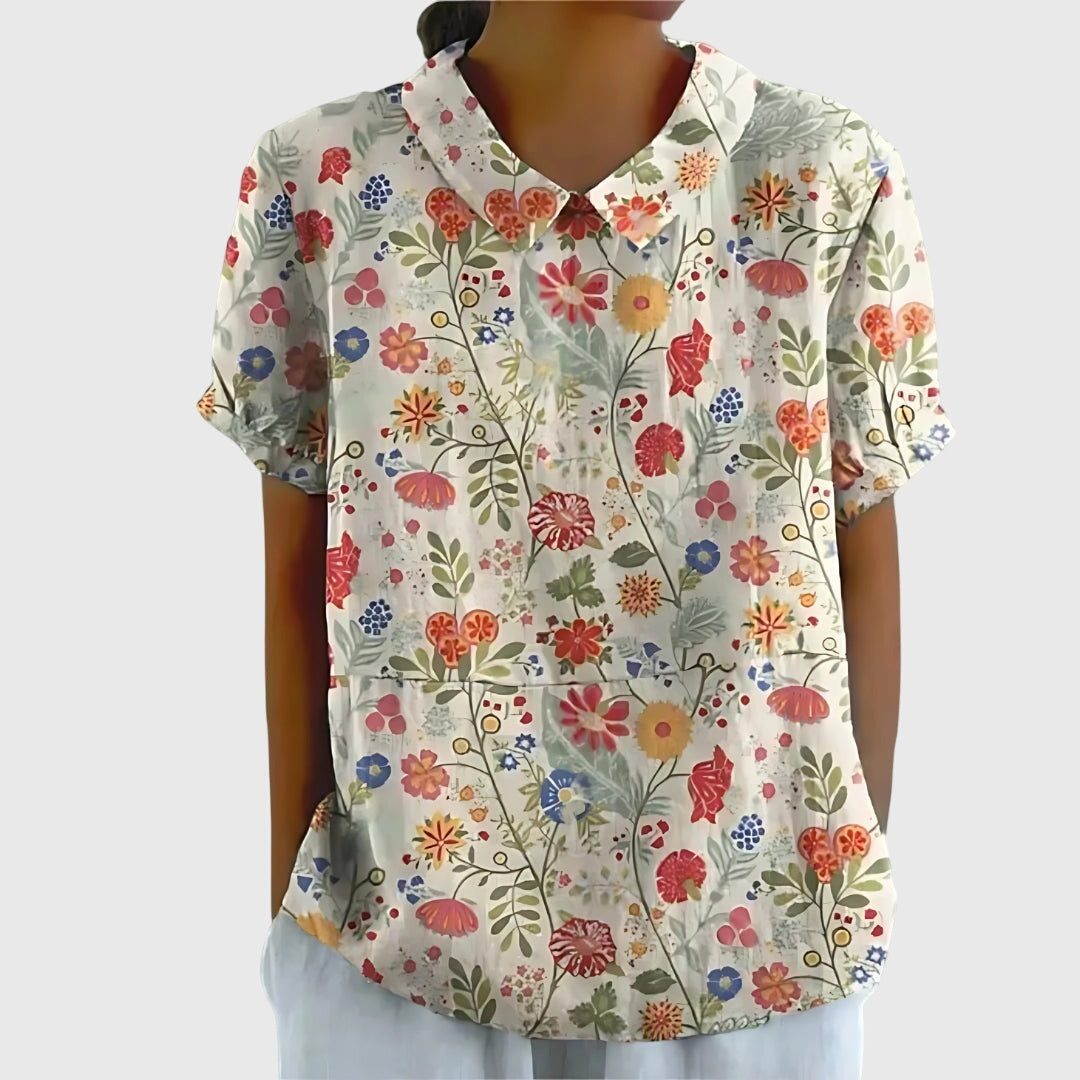 Jenna Women’s Blouse with Floral Design and Lightweight Relaxed Fit 11