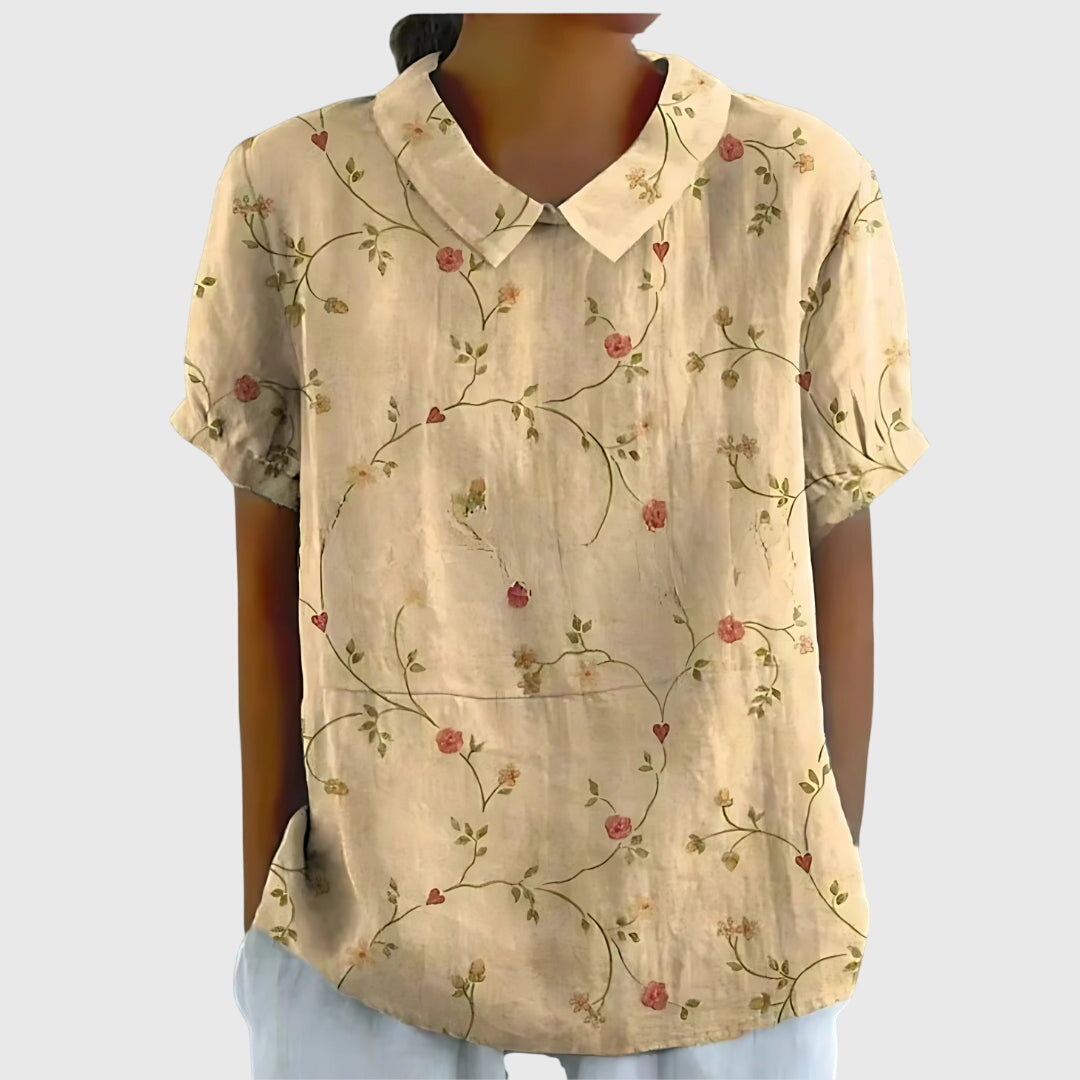 Jenna Women’s Blouse with Floral Design and Lightweight Relaxed Fit 2