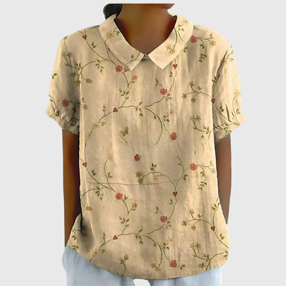 Jenna Women’s Blouse with Floral Design and Lightweight Relaxed Fit 2