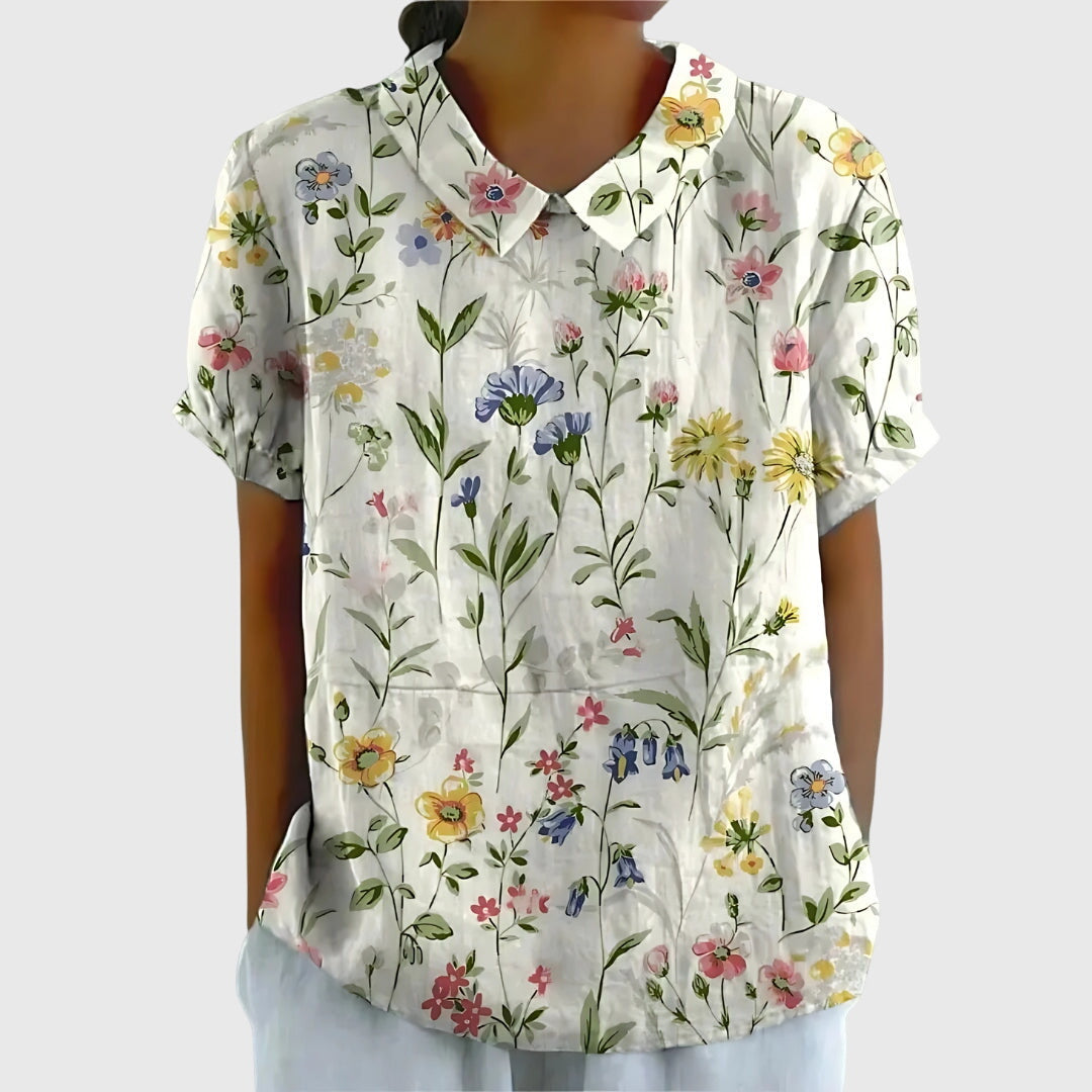 Jenna Women’s Blouse with Floral Design and Lightweight Relaxed Fit 3