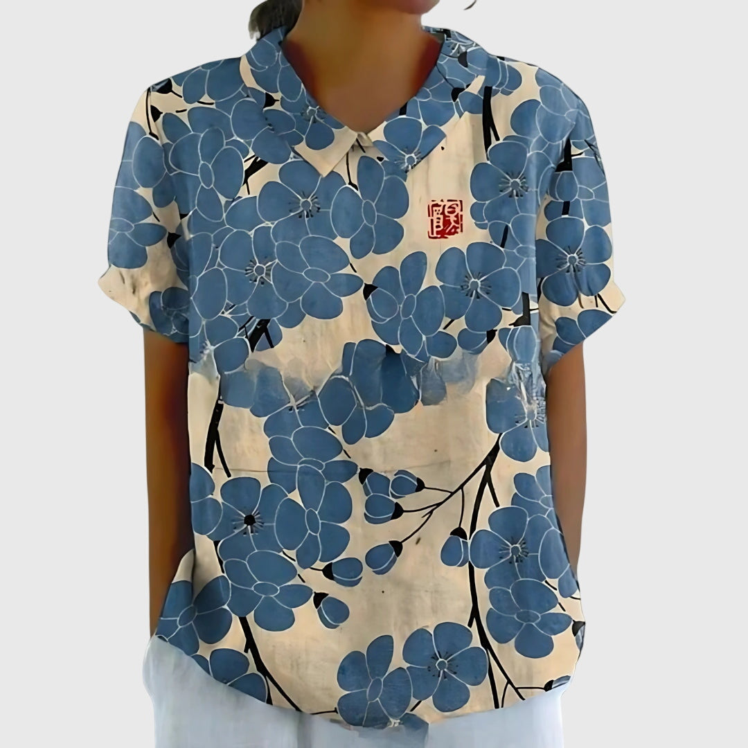 Jenna Women’s Blouse with Floral Design and Lightweight Relaxed Fit 4