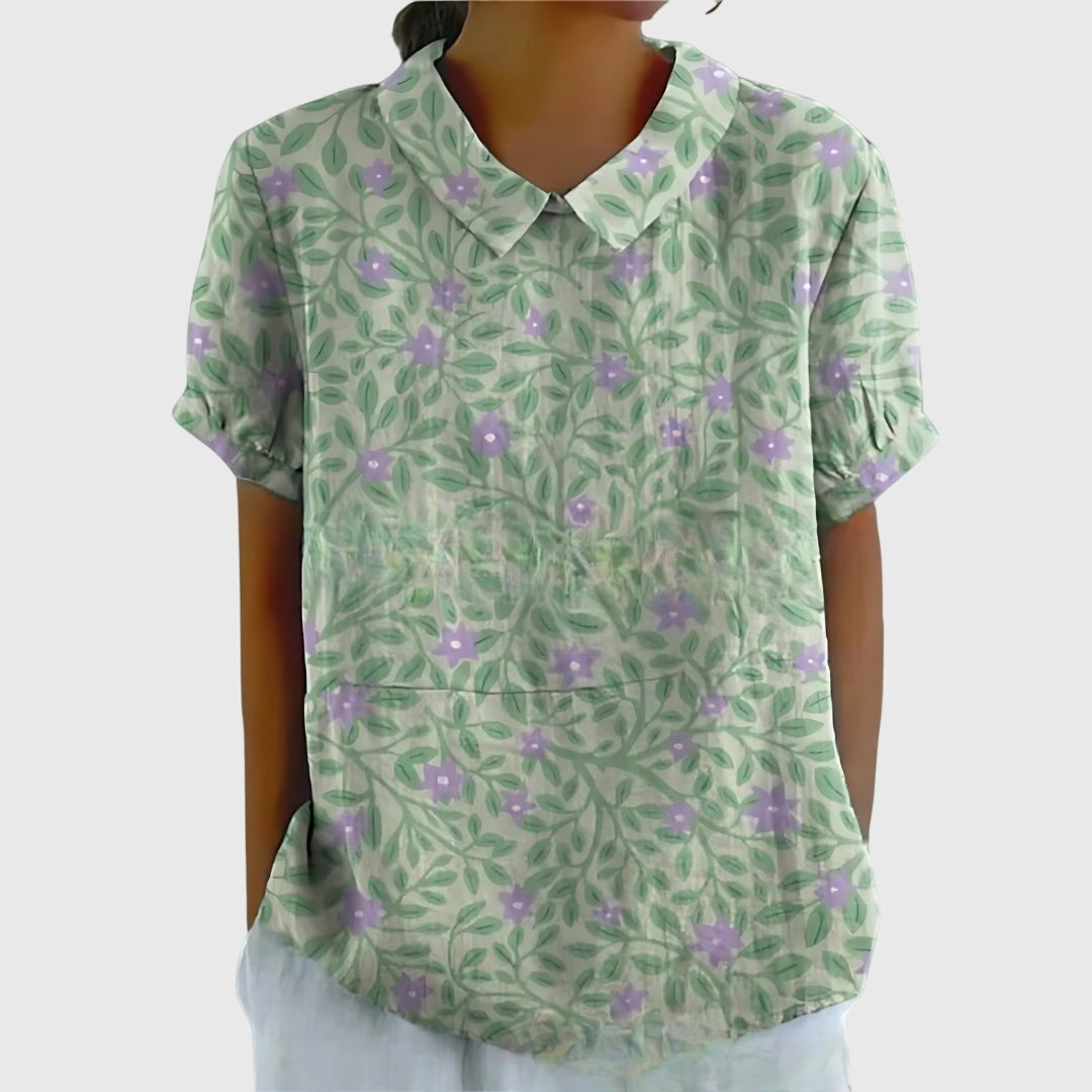 Jenna Women’s Blouse with Floral Design and Lightweight Relaxed Fit 8
