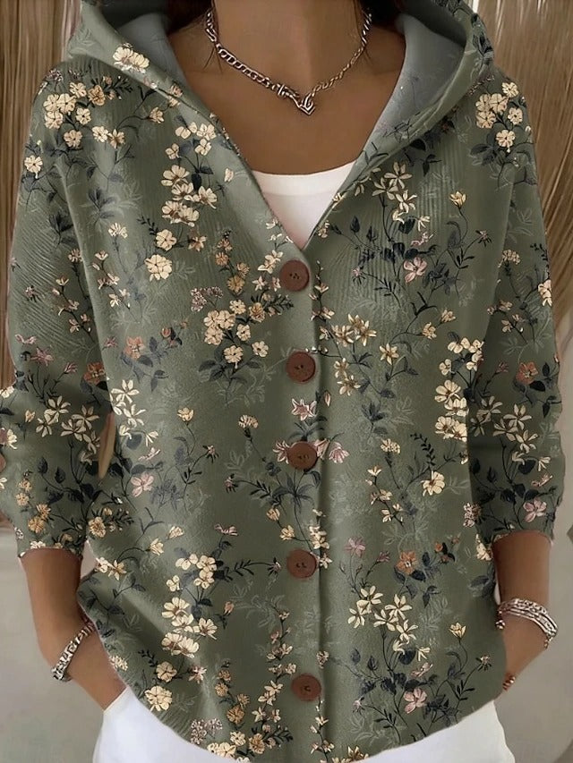 Jenna Women’s Sweater with Hood and Button Closure in Elegant Design 3