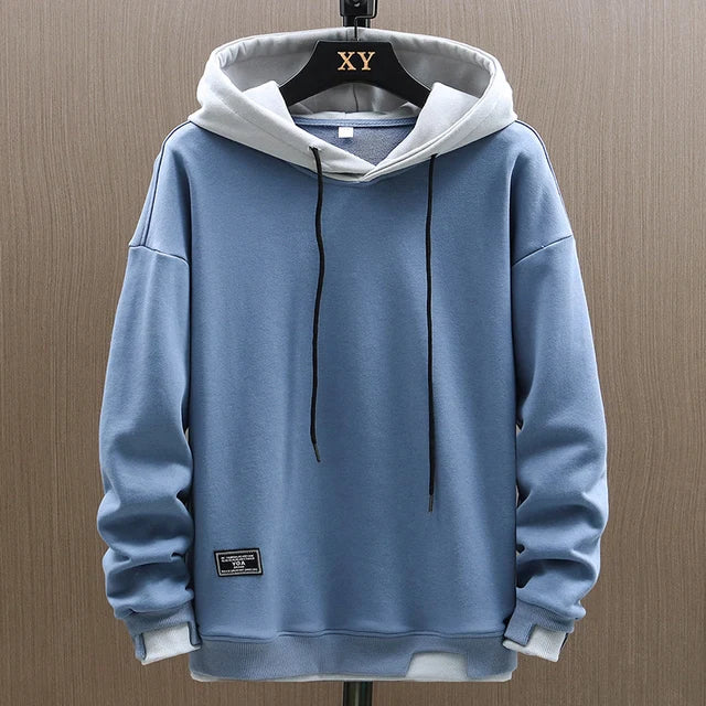 Jens Men’s Hoodie with Two-Tone Design and Adjustable Hood for Casual Comfort 0