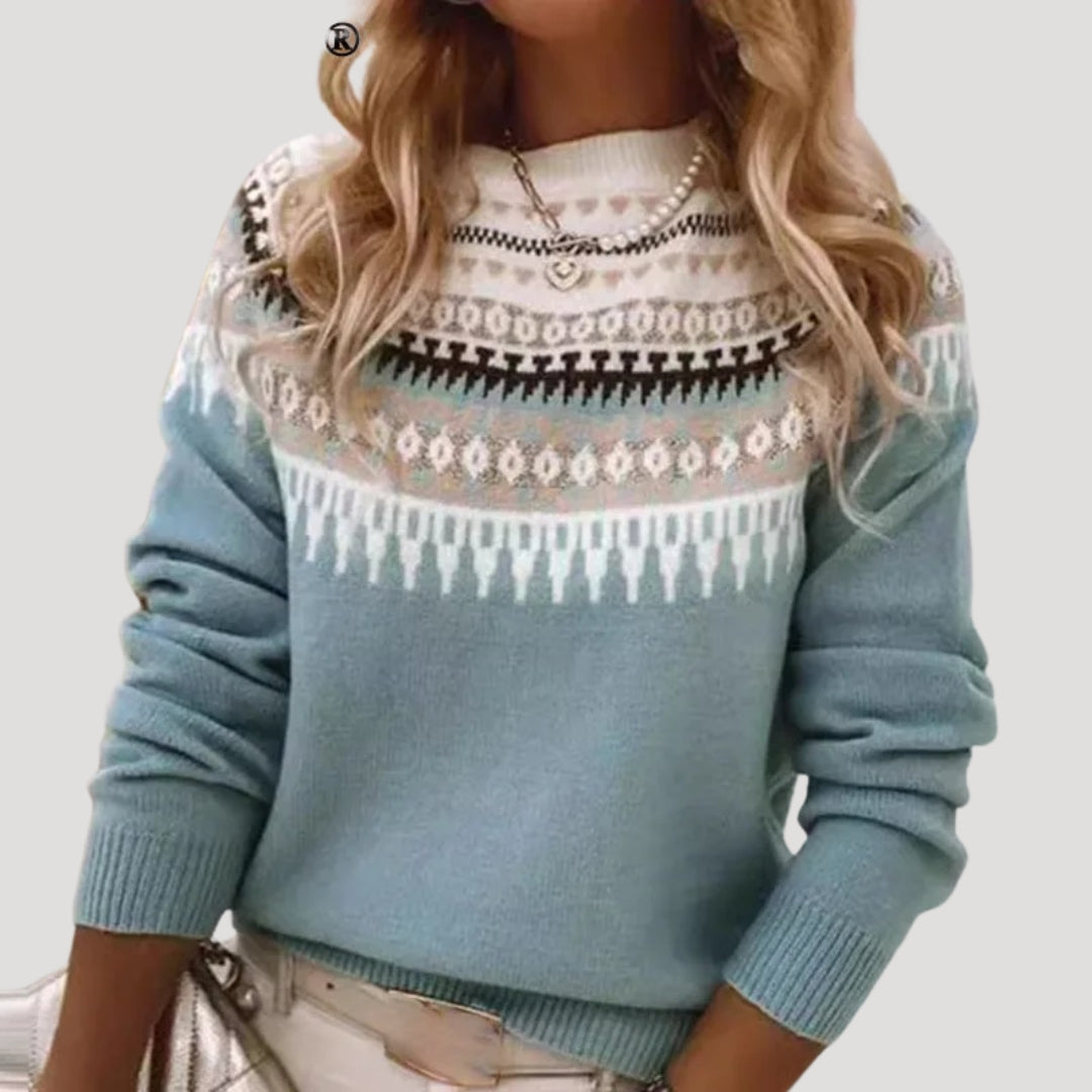 Jolie Women’s Sweater with Fair Isle Knit Pattern and Lightweight Design 1