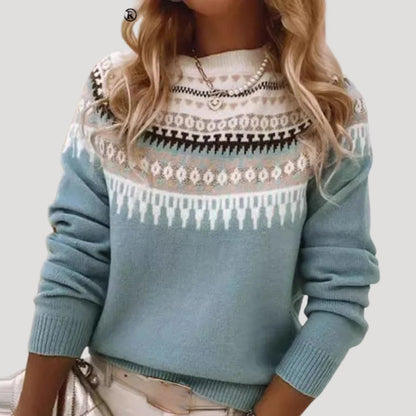 Jolie Women’s Sweater with Fair Isle Knit Pattern and Lightweight Design 1