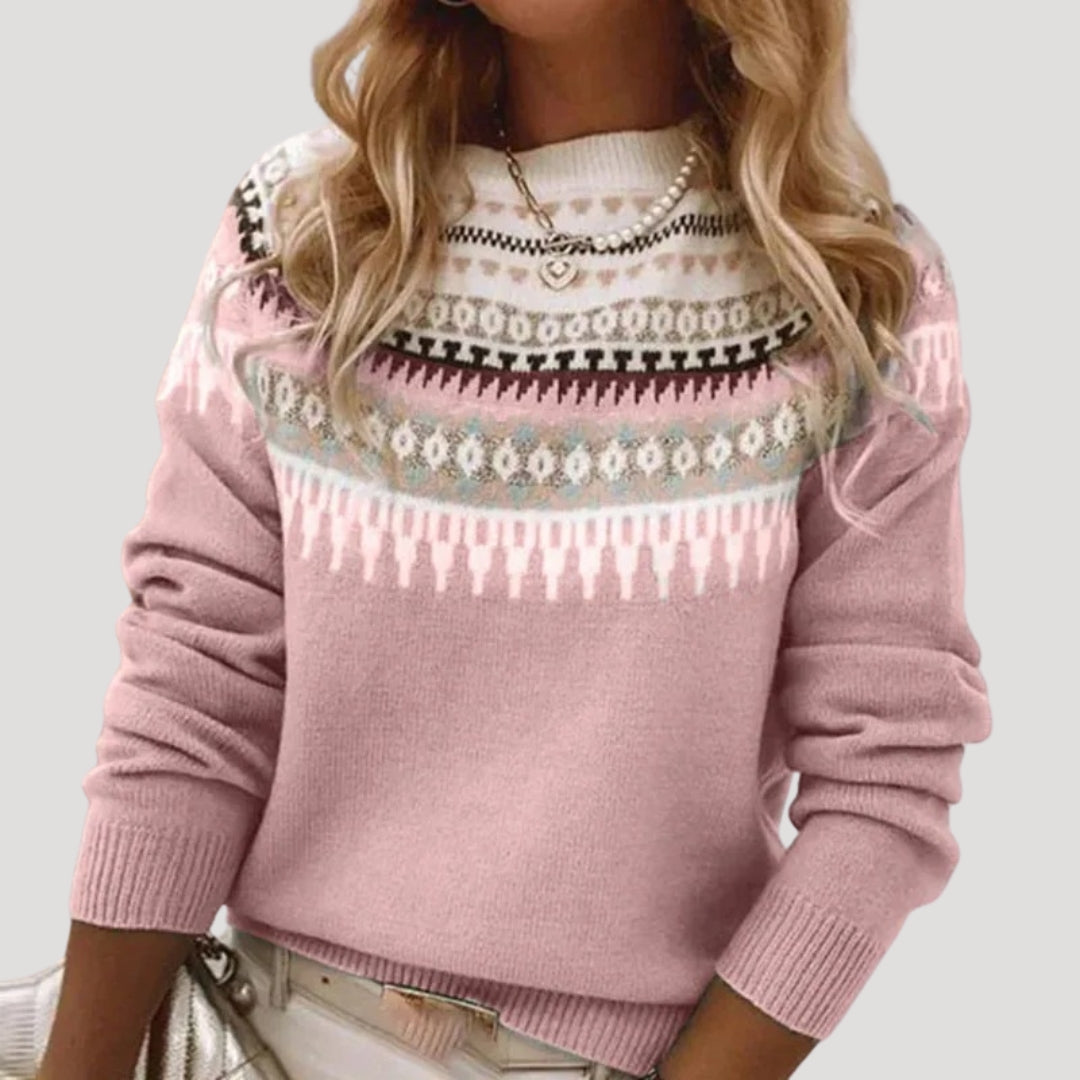 Jolie Women’s Sweater with Fair Isle Knit Pattern and Lightweight Design 2