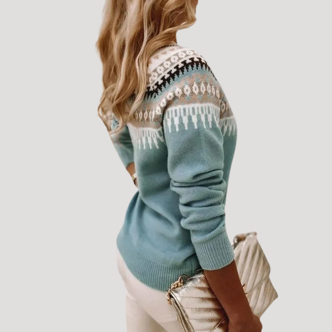 Jolie Women’s Sweater with Fair Isle Knit Pattern and Lightweight Design 3