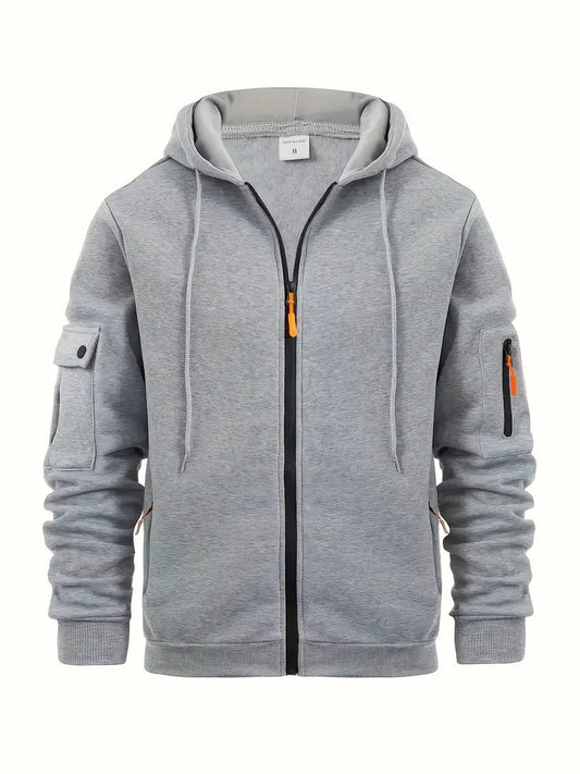Jolt Men's Hoodie with Full-Zip Front and Zippered Pockets 0
