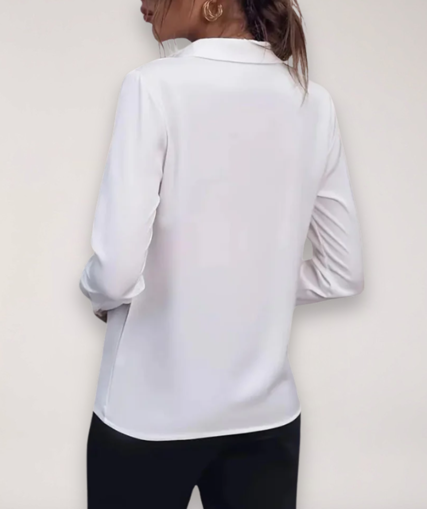 Julia Women’s Office Blouse with Button Placket and Tailored Fit 2