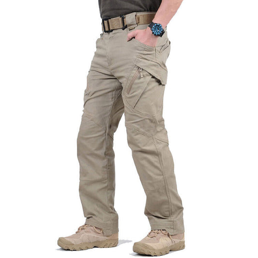 Klaus Men’s Cargo Trousers with Multiple Pockets and Adjustable Waistband 0