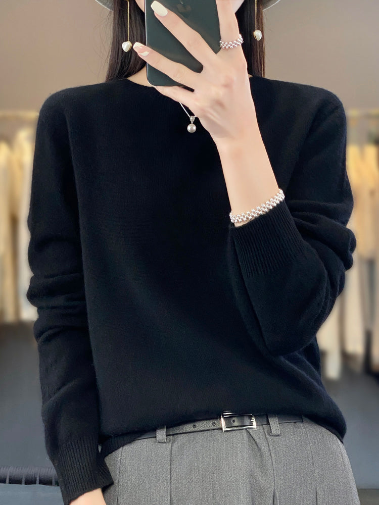 Kora Women’s Classic Sweater with Long Sleeves and Soft Knit Texture 10