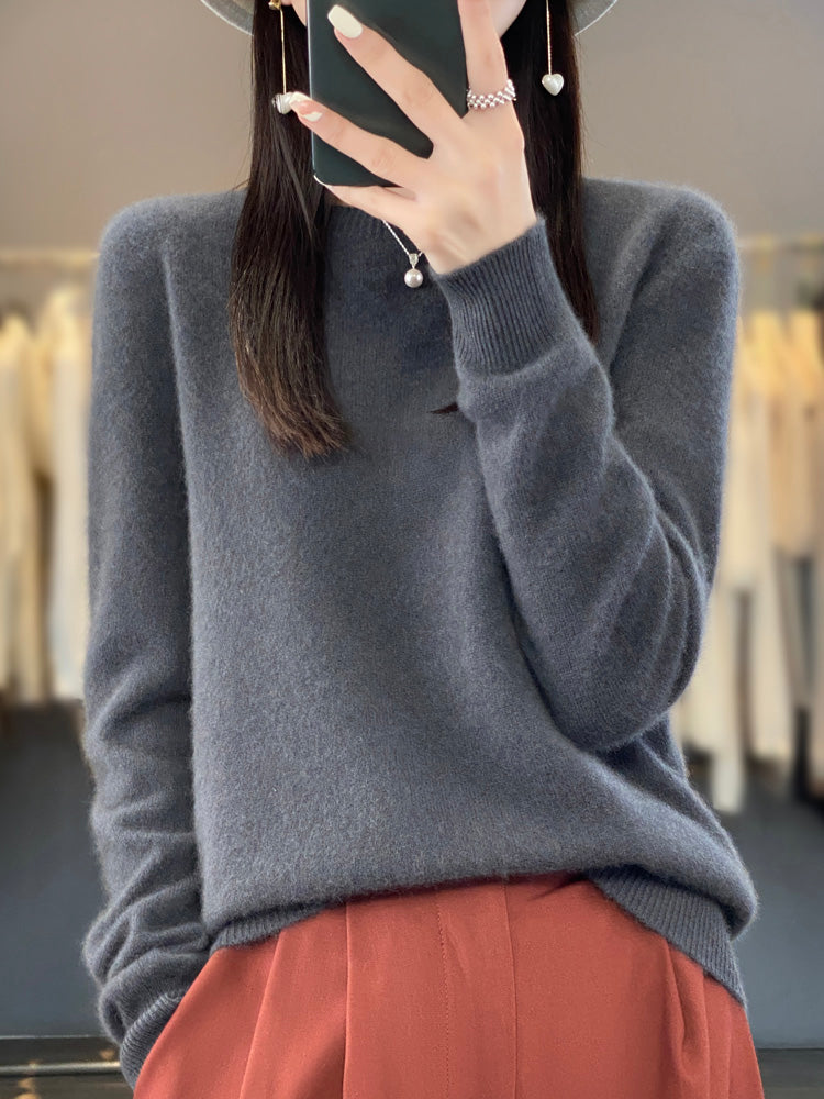 Kora Women’s Classic Sweater with Long Sleeves and Soft Knit Texture 11