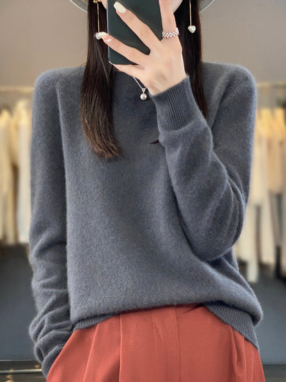 Kora Women’s Classic Sweater with Long Sleeves and Soft Knit Texture 11