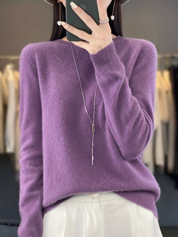 Kora Women’s Classic Sweater with Long Sleeves and Soft Knit Texture 2