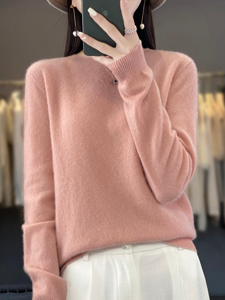 Kora Women’s Classic Sweater with Long Sleeves and Soft Knit Texture 8