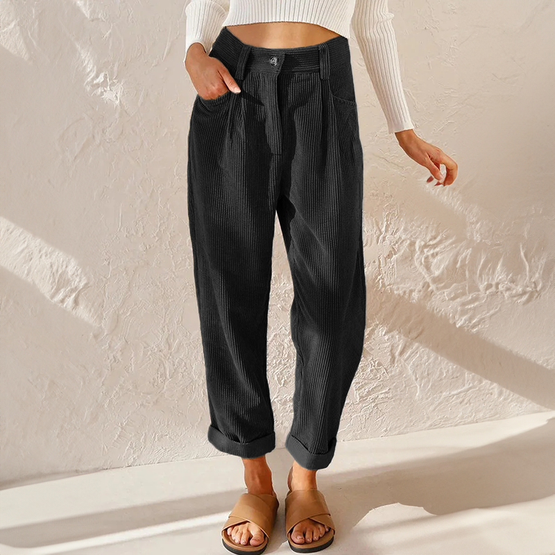 Kora Women’s Wide Leg Trousers with High Waist and Relaxed Fit 3