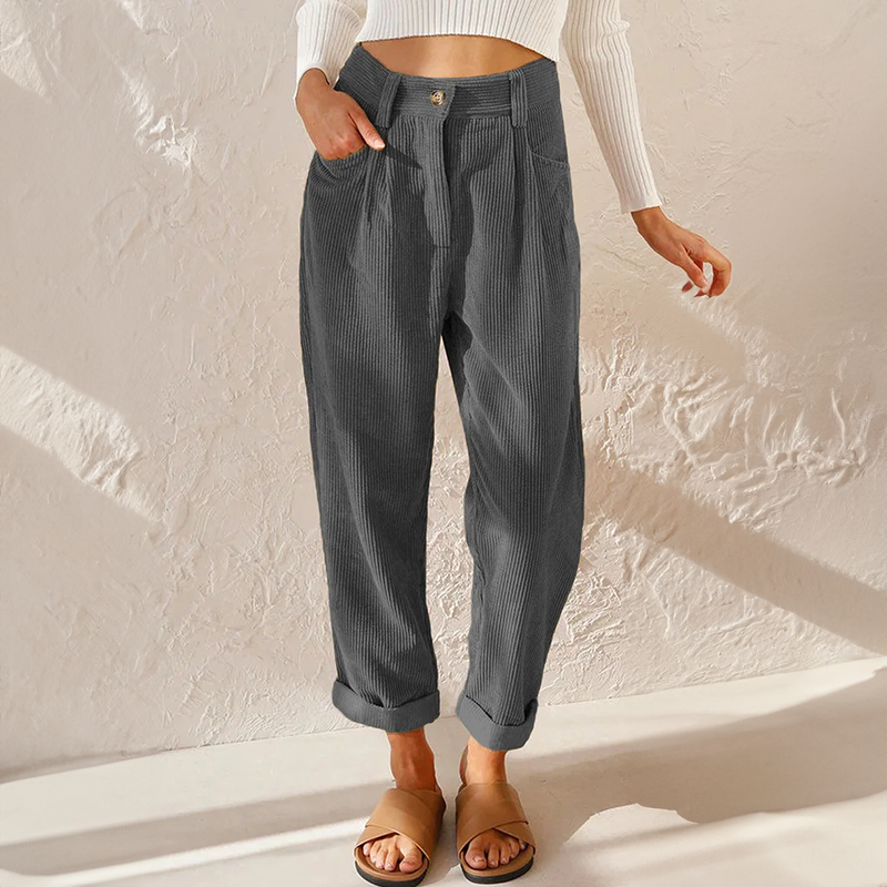 Kora Women’s Wide Leg Trousers with High Waist and Relaxed Fit 4