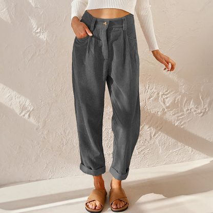 Kora Women’s Wide Leg Trousers with High Waist and Relaxed Fit 4