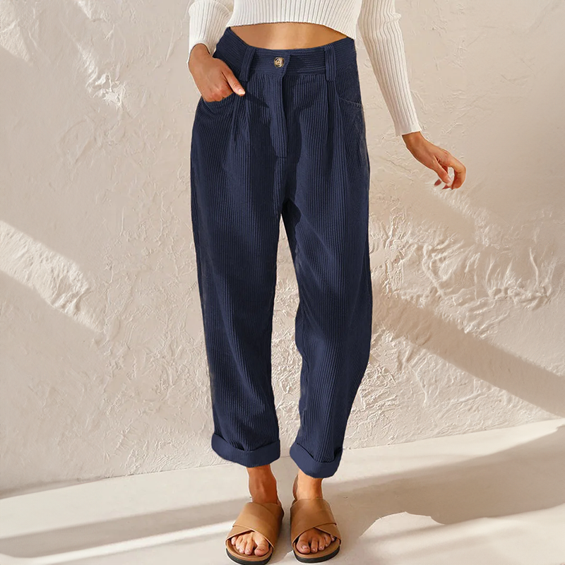 Kora Women’s Wide Leg Trousers with High Waist and Relaxed Fit 5