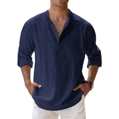 Lance Men's Henley Shirt | 100% Linen, Relaxed Fit Summer Top 4