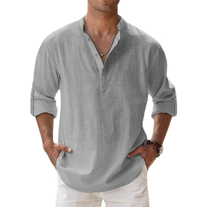 Lance Men's Henley Shirt | 100% Linen, Relaxed Fit Summer Top 5