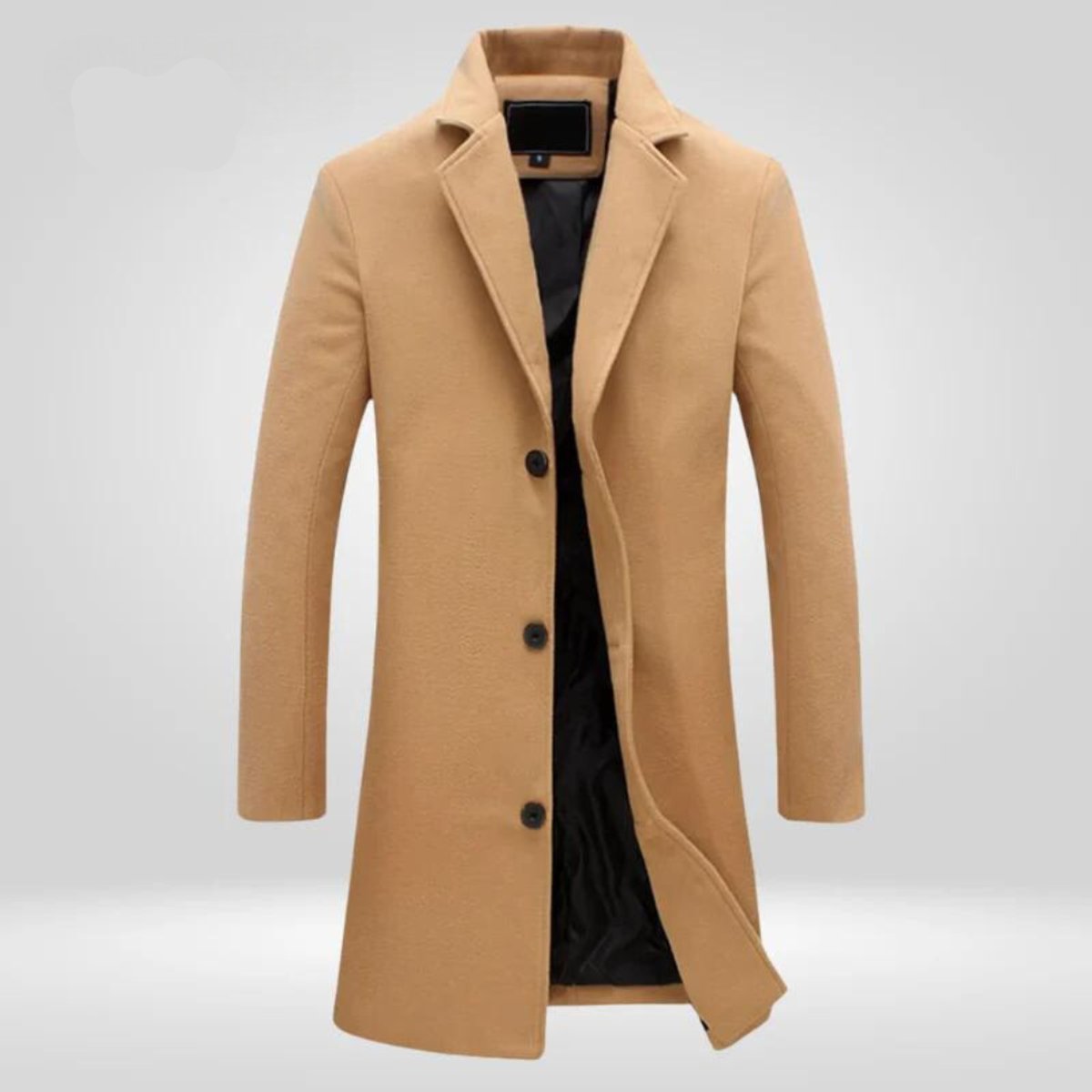 Lance Men's Wool Overcoat | Knee-Length, Single-Breasted Notch Lapel 0