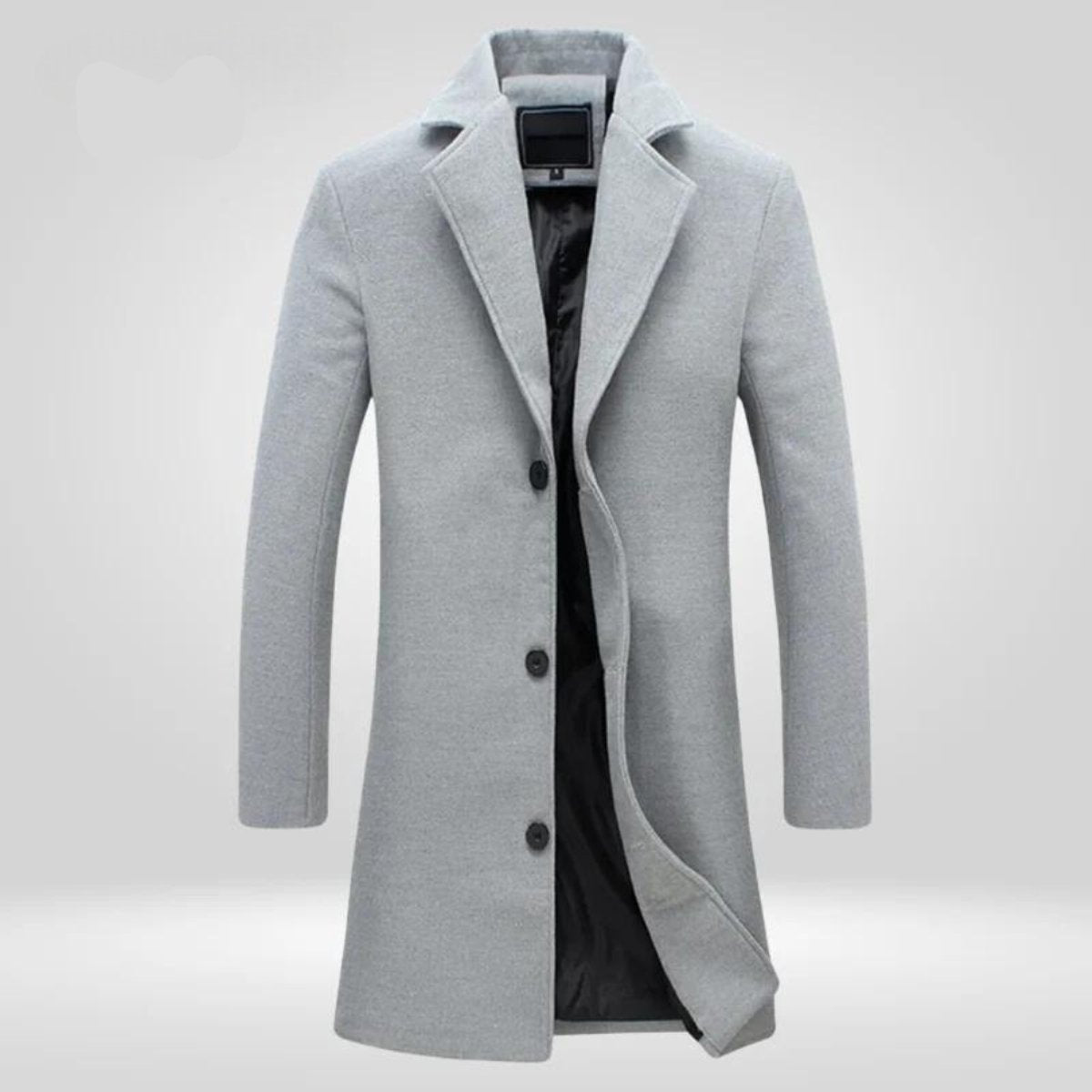 Lance Men's Wool Overcoat | Knee-Length, Single-Breasted Notch Lapel 1