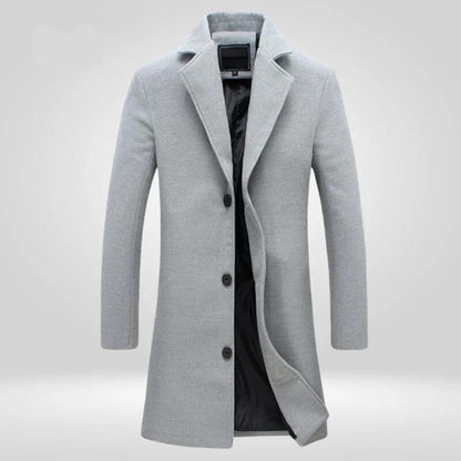 Lance Men's Wool Overcoat | Knee-Length, Single-Breasted Notch Lapel 1