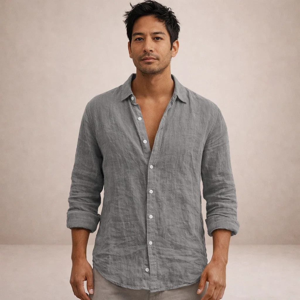 Landon Men's Casual Shirt | Lightweight Linen, Regular Fit 7