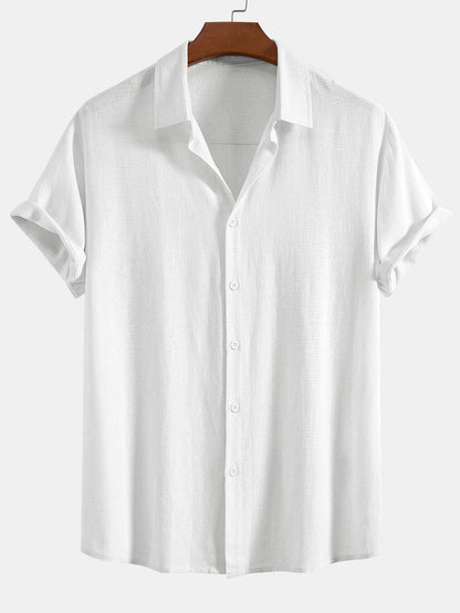 Landon Men's Short Sleeve Shirt | Linen Blend Relaxed Fit, Breathable Comfort 5